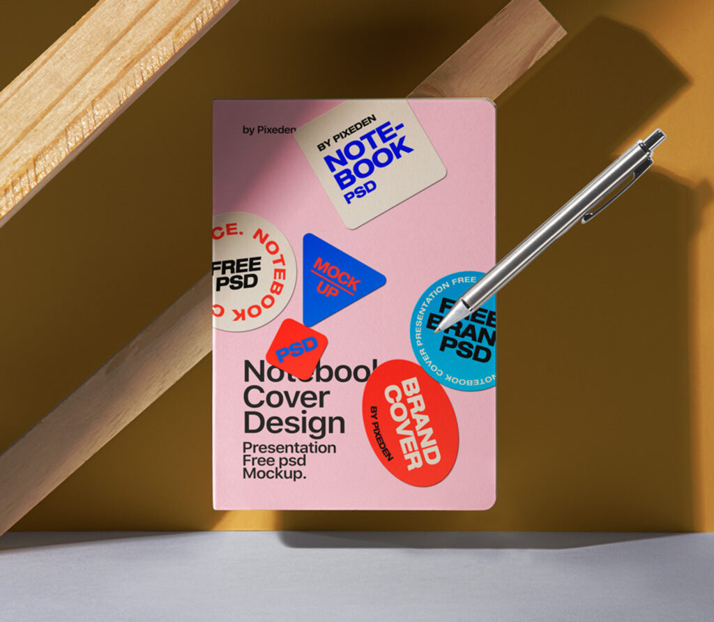 Facing Showcase of Cover Notebook Mockup