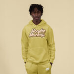 Facing Showcase of Hoodie Mockup with Sweatpants