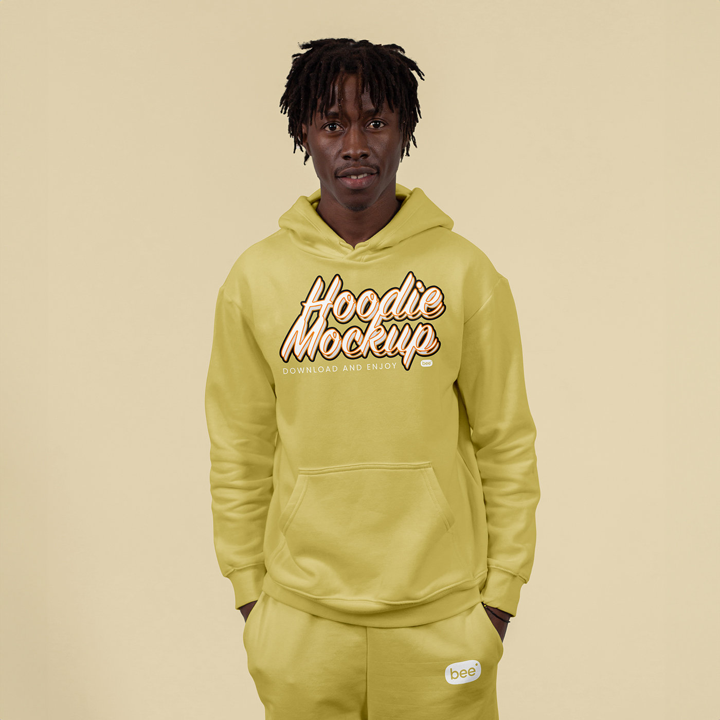 Facing Showcase of Hoodie Mockup with Sweatpants FREE PSD