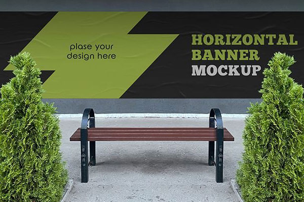 Facing Showcase of Horizontal Banner Mockup