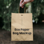 Facing Showcase of Paper Bag Mockup in Hand