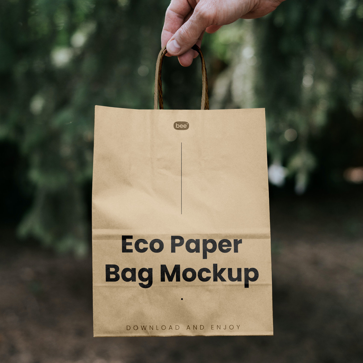 Facing Showcase of Paper Bag Mockup in Hand FREE PSD
