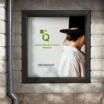 Facing Showcase of Square Window Poster Mockup