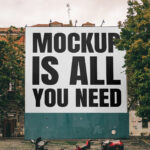Facing Showcase of Standing Billboard Mockup