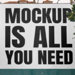 Facing Showcase of Standing Billboard Mockup