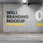 Facing Showcase of Wall Branding Mockup