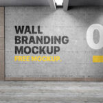 Facing Showcase of Wall Branding Mockup