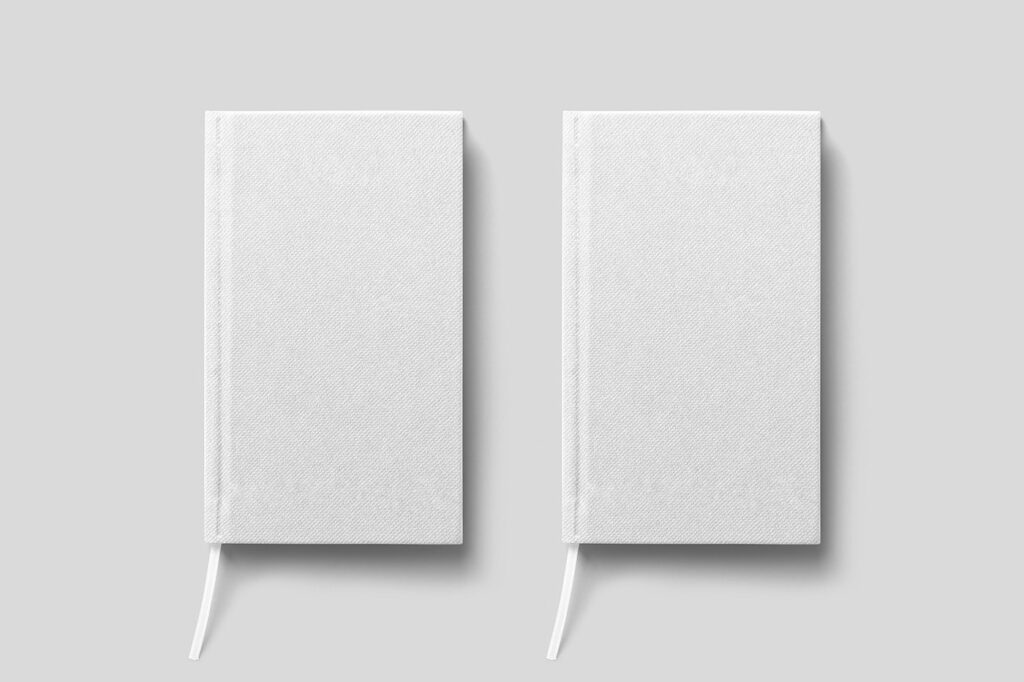 Facing Sight of 2 Lying Notebooks Mockup