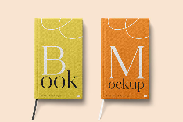 Facing Sight of 2 Lying Notebooks Mockup