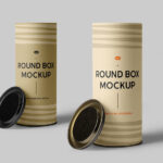 Facing Sight of 2 Open Tube Boxes Mockup