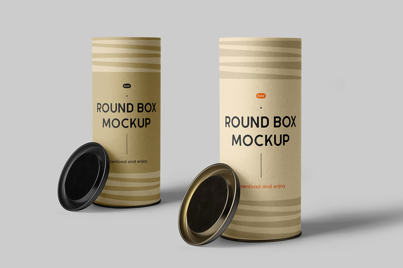 Free Facing Sight of 2 Open Tube Boxes Mockup PSD Template