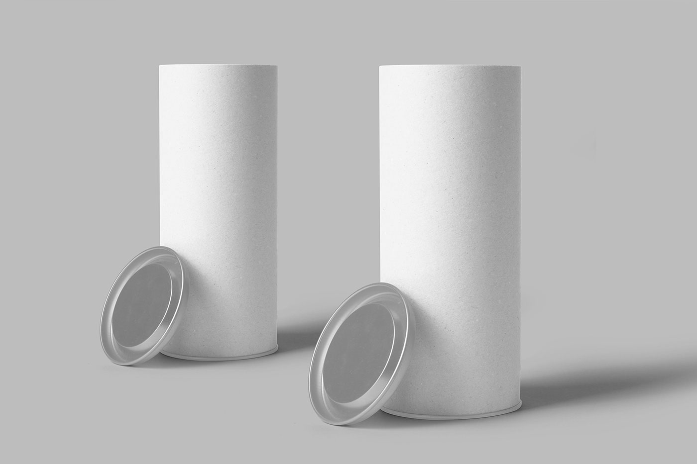 Free Facing Sight of 2 Open Tube Boxes Mockup PSD Template