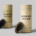 Facing Sight of 2 Open Tube Boxes Mockup