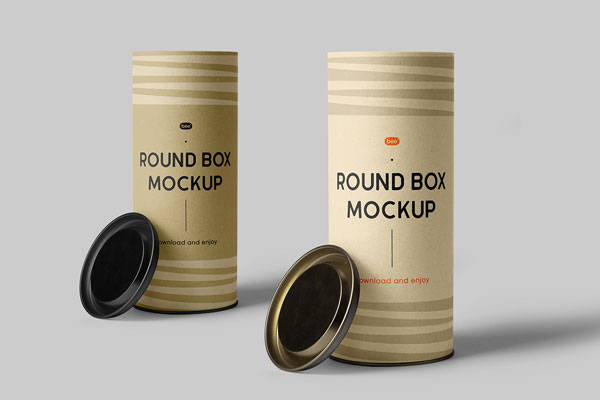 Facing Sight of 2 Open Tube Boxes Mockup
