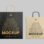 Facing Sight of 2 Paper Bag Mockup