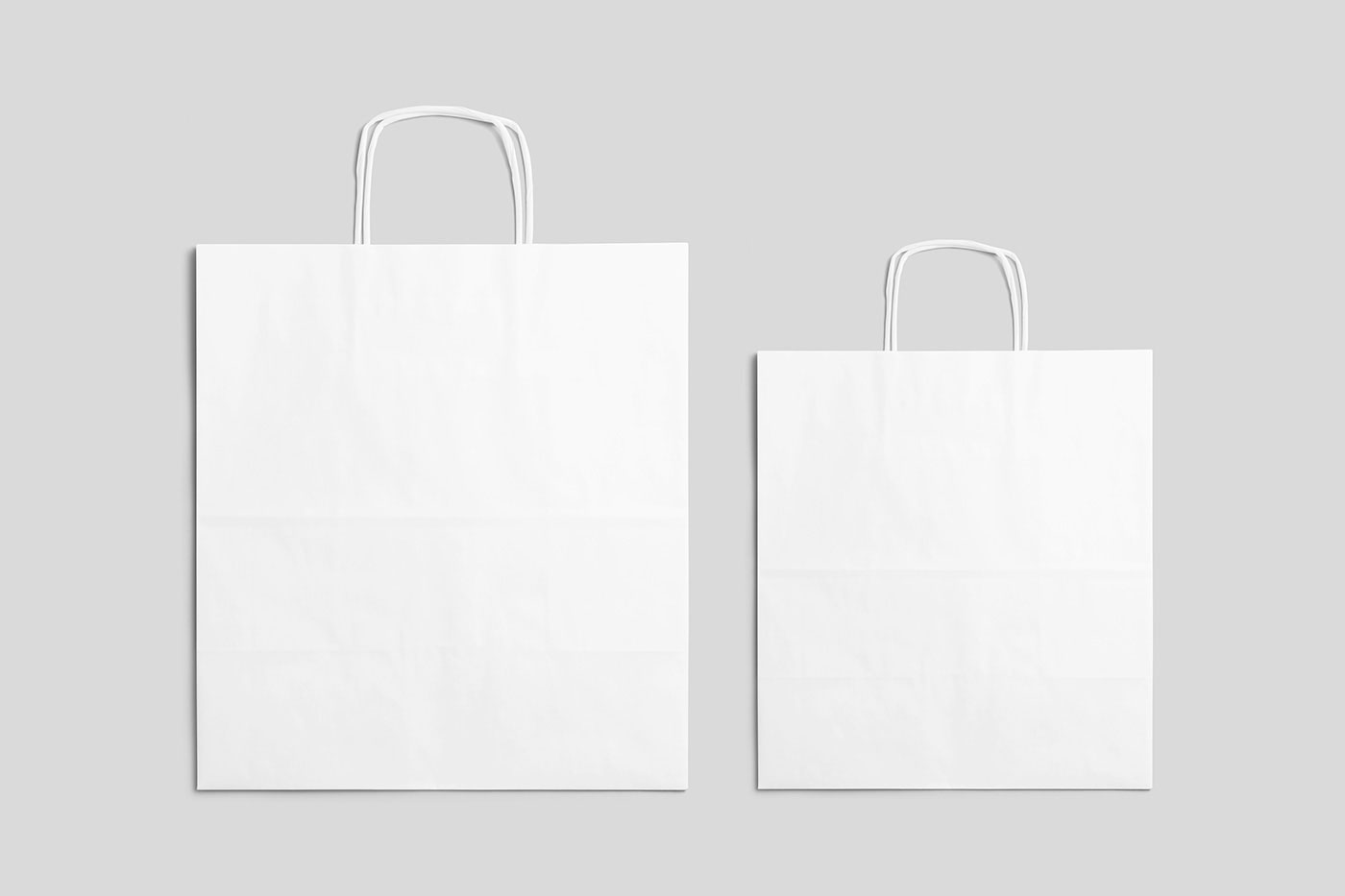 Free Facing Sight of 2 Paper Bag Mockup PSD Template