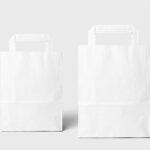 Facing Sight of 2 Standing Paper Bags Mockup