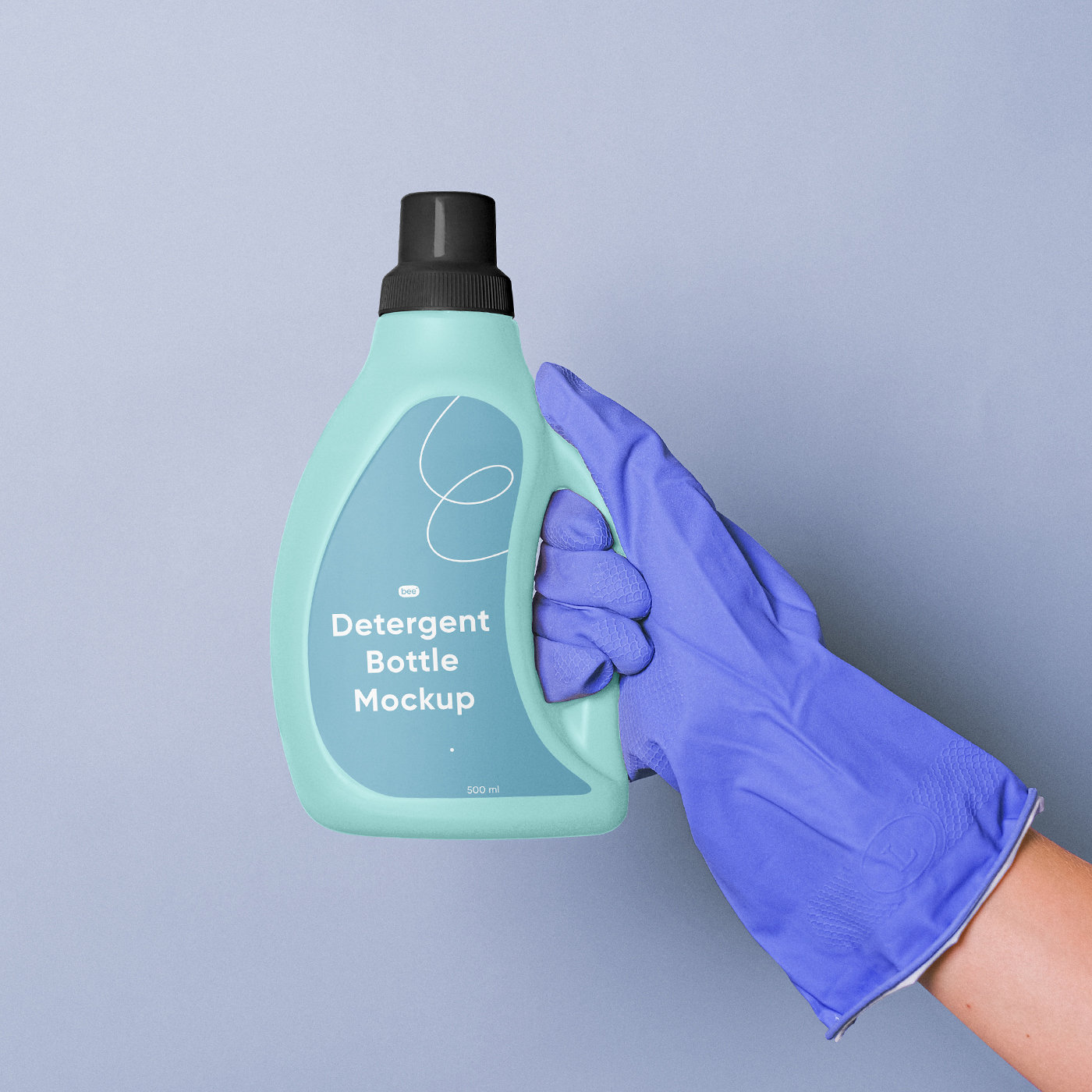 Facing Sight of Detergent Bottle Mockup in Hand FREE PSD