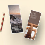 Facing Sight of Floating Long Size Flyer Mockup