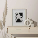 Facing Sight of Frame Mockup with Vase and Candle