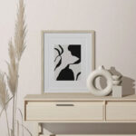 Facing Sight of Frame Mockup with Vase and Candle