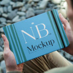 Facing Sight of Horizontal Notebook Cover Mockup