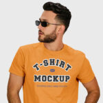 Facing Sight of Man Wearing T-shirt Mockup