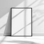Facing Sight of Minimal Poster Mockup with Shadow Overlay