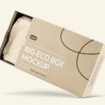 Facing Sight of Open Big Box Mockup