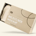 Facing Sight of Open Big Box Mockup