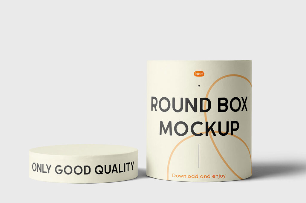 Facing Sight of Open Round Box Mockup