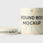 Facing Sight of Open Round Box Mockup