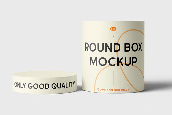 Facing Sight of Open Round Box Mockup