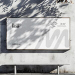 Facing Sight of Outdoor Billboard Mockup with Shadows