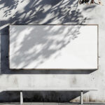 Facing Sight of Outdoor Billboard Mockup with Shadows