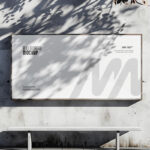 Facing Sight of Outdoor Billboard Mockup with Shadows