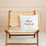 Facing Sight of Pillow Mockup on Chair