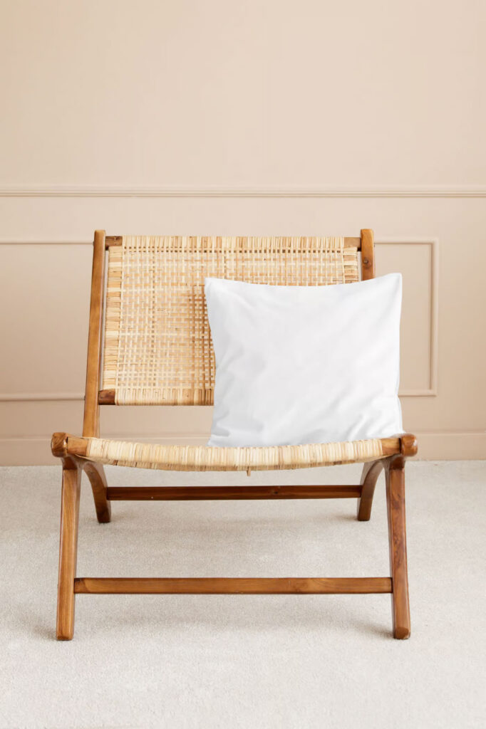 Facing Sight of Pillow Mockup on Chair