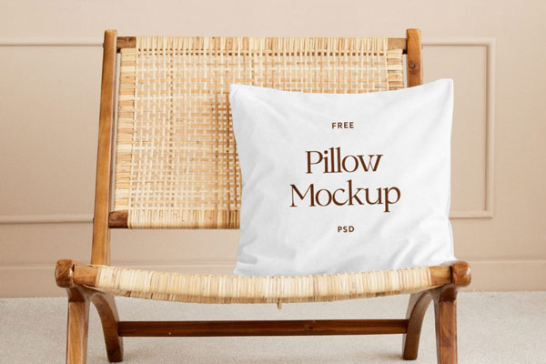Facing Sight of Pillow Mockup on Chair