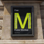 Facing Sight of Poster Mockup in Grey Frame