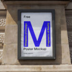 Facing Sight of Poster Mockup in Grey Frame