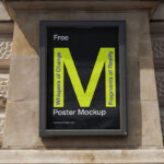 Facing Sight of Poster Mockup in Grey Frame