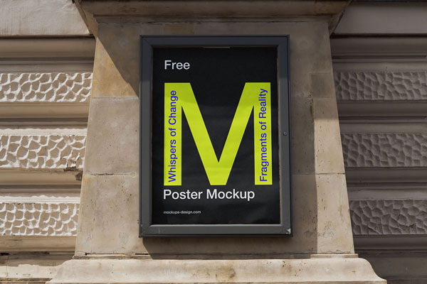 Facing Sight of Poster Mockup in Grey Frame