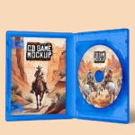 Facing Sight of Standing CD Game Box Mockup
