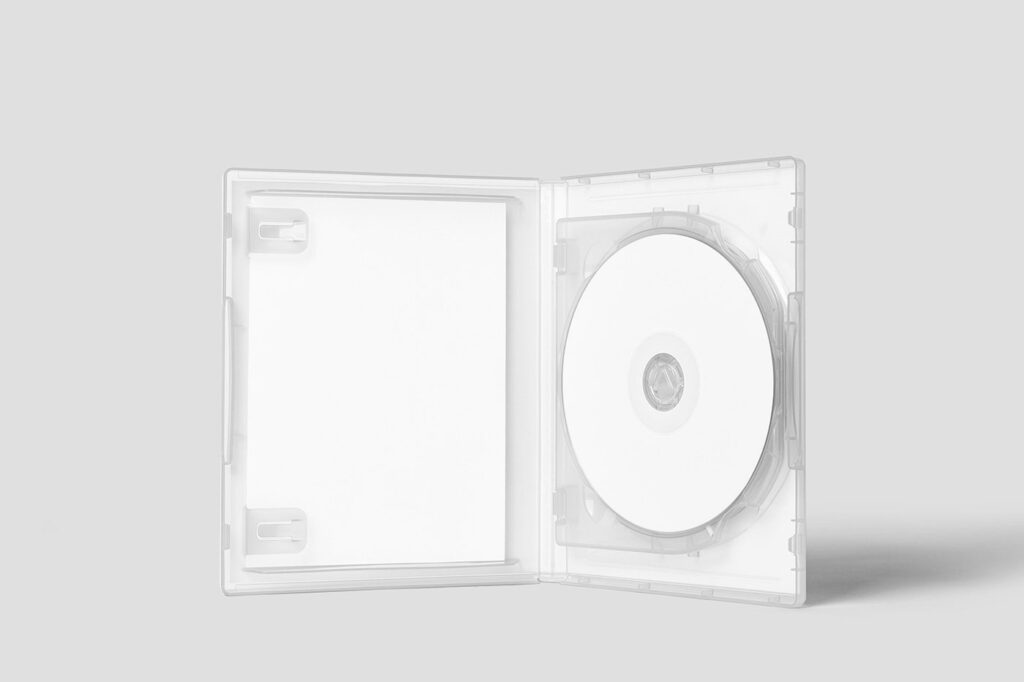 Facing Sight of Standing CD Game Box Mockup