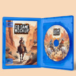Facing Sight of Standing CD Game Box Mockup