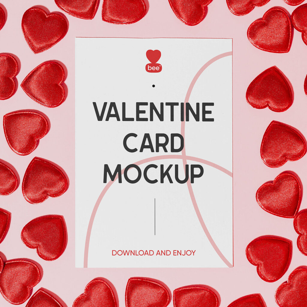 Facing Sight of Valentines Card Mockup
