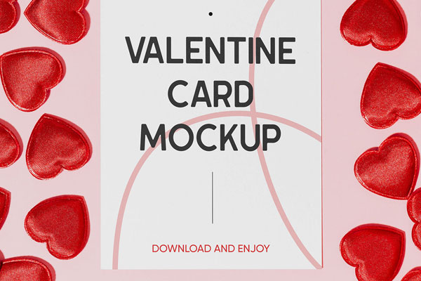 Facing Sight of Valentines Card Mockup
