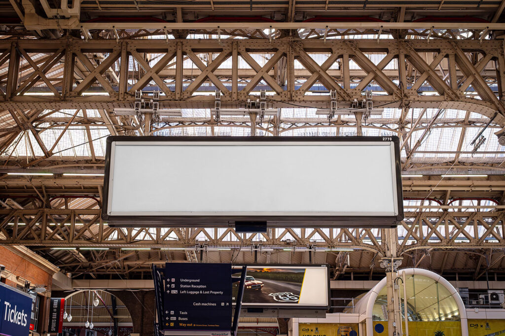 Facing Sight of Victoria Station Billboard Mockup