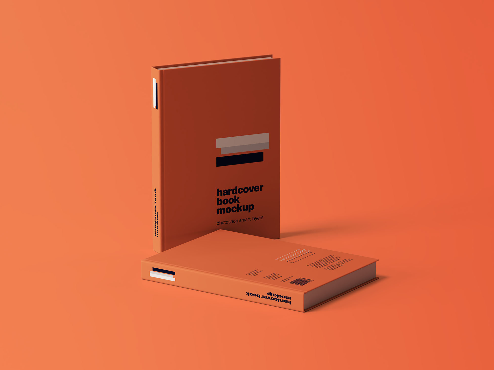 Facing View of 2 Hardcover Books Mockup FREE PSD
